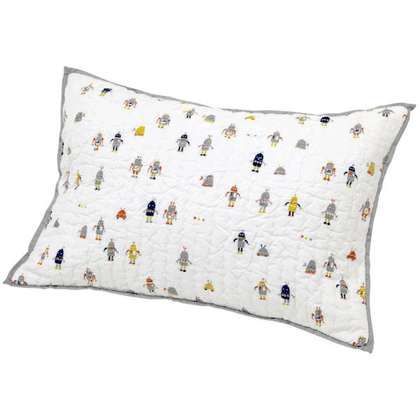 Auggie Quilted Decorative Pillow Cover in Robot March