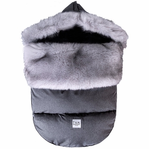 7 A.M. Enfant Plushpod Footmuff - Tundra - Heather Grey Dark - Arctic Faux Fur (0-18m)