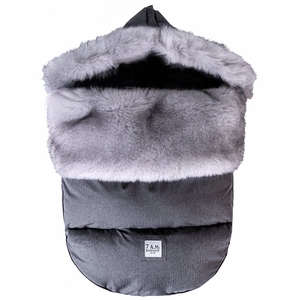 7 A.M. Enfant Plushpod Footmuff - Tundra - Heather Grey Dark - Arctic Faux Fur (18m-3T)