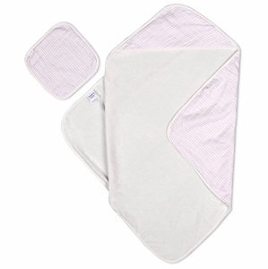 Bamboo Little Hooded Baby Towel & Washcloth Set - Lavender Wave