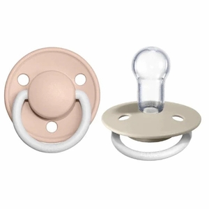 BIBS De Lux GLOW Silicone Pacifier, 2 Pack - Blush/Vanilla - One Size (0-3 years)