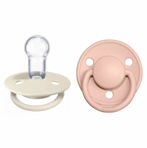 BIBS De Lux Silicone Pacifier, 2 Pack - Ivory/Blush - One Size (0-3 years)