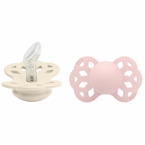BIBS Infinity Silicone Anatomical Pacifier, 2 Pack - Ivory/Blush - Size 1 (0-6 m)