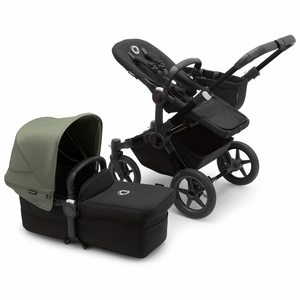 Bugaboo Donkey 5 Mono Complete Single-to-Double Stroller Bundle - Black / Midnight Black / Forest Green