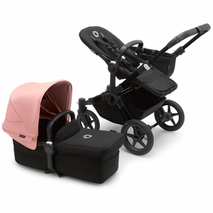 Bugaboo Donkey 5 Mono Complete Single-to-Double Stroller Bundle - Black / Midnight Black / Morning Pink