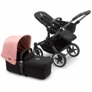 Bugaboo Donkey 5 Mono Complete Single-to-Double Stroller Bundle - Graphite / Midnight Black / Morning Pink
