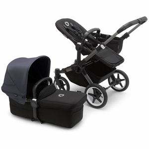 Bugaboo Donkey 5 Mono Complete Single-to-Double Stroller Bundle - Graphite / Midnight Black / Stormy Blue