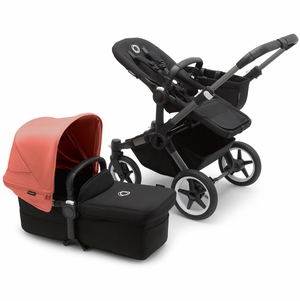 Bugaboo Donkey 5 Mono Complete Single-to-Double Stroller Bundle - Graphite / Midnight Black / Sunrise Red