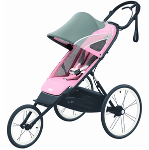 Cybex AVI Jogging Stroller Bundle - Black Frame + Silver Pink Seat Pack