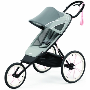 Cybex AVI Jogging Stroller Bundle - Black/Pink Frame + Medal Grey Seat Pack