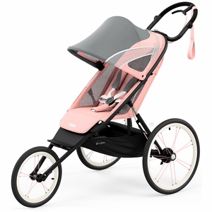 Cybex AVI Jogging Stroller Bundle - Black/Pink Frame + Silver Pink Seat Pack