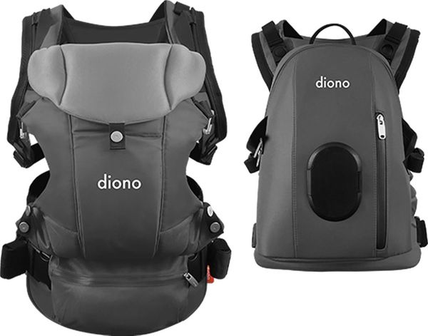 Diono Carus Complete 4-in-1 Baby Carrier + Detachable Backpack - Light Grey