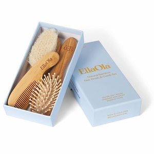 EllaOla 3-Piece Bamboo Brush & Comb Set