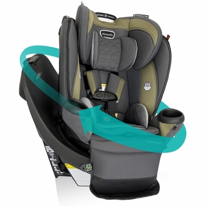 Evenflo Revolve360 Extend Rotational All-in-one Convertible Car Seat With Quick Clean Cover - Rockland Green