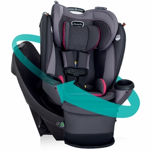 Evenflo Revolve360 Extend Rotational All-in-one Convertible Car Seat With Quick Clean Cover - Rowe Pink