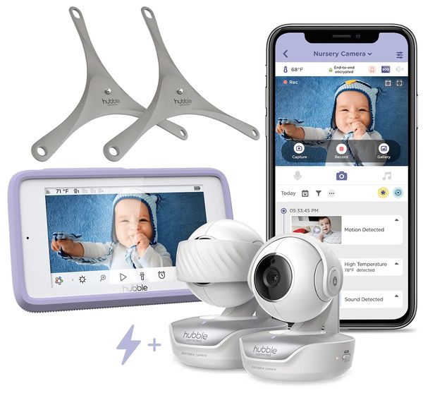 Hubble Connected Nursery Pal Deluxe Twin Smart Baby Monitor