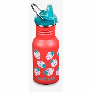Klean Kanteen Kid Classic Sippy Water Bottle, 12 oz - Coral Strawberries
