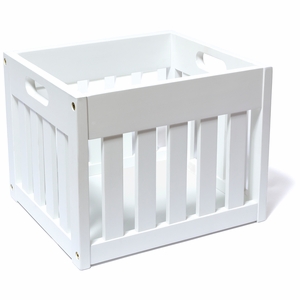 Lipper International Wooden Storage Crate - White