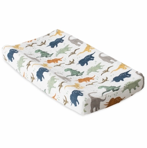 Little Unicorn Cotton Muslin Changing Pad Cover - Dino Friends