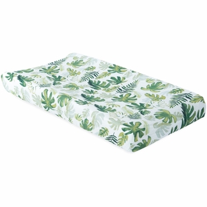 Little Unicorn Cotton Muslin Changing Pad Cover - Tropical Leaf