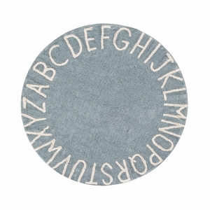 Lorena Canals Round Rug - ABC - Vintage Blue/Natural (5')