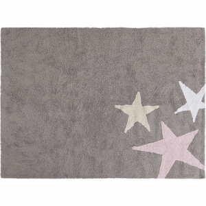 Lorena Canals Three Stars Tricolor Rug - Grey/Pink (4' x 5' 3")