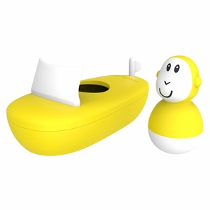 Matchstick Monkey Bathtime Boat Set - Yellow
