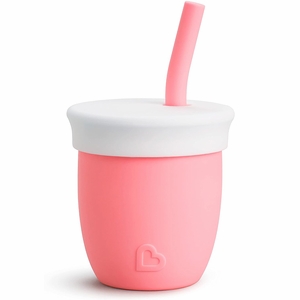 Munchkin C'est Silicone Training Cup with Straw, 4oz - Coral