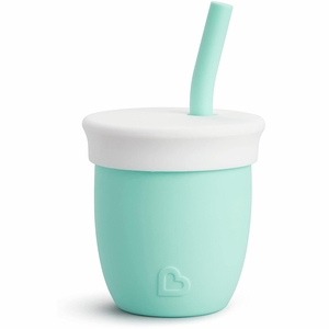 Munchkin C'est Silicone Training Cup with Straw, 4oz - Mint