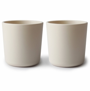 Mushie Dinnerware Cups for Kids, Set of 2 - Ivory