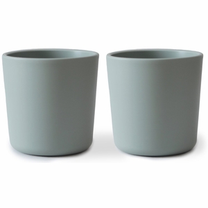 Mushie Dinnerware Cups for Kids, Set of 2 - Sage