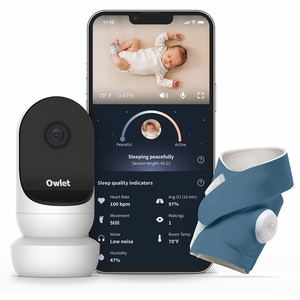 Owlet Cam 2 & Dream Sock Duo Smart Baby Monitoring System - Bedtime Blue