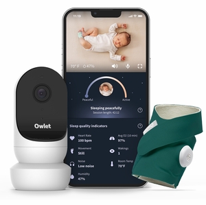 Owlet Cam 2 & Dream Sock Duo Smart Baby Monitoring System - Deep Sea Green