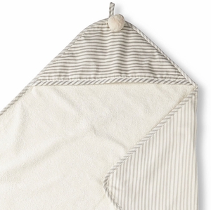 Petit Pehr Hooded Towel - Stripes Away Pebble