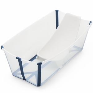 Stokke Flexi Bath Heat Sensitive Tub + Newborn Support - Transparent Blue