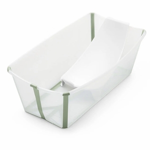Stokke Flexi Bath Heat Sensitive Tub + Newborn Support - Transparent Green