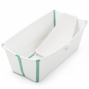 Stokke Flexi Bath Heat Sensitive Tub + Newborn Support - White Aqua