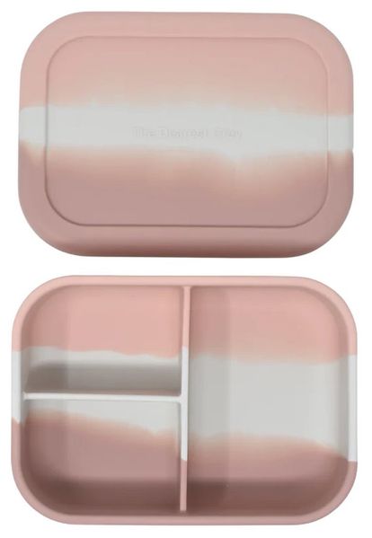 The Dearest Grey Silicone Bento Box - Pink Tie Dye