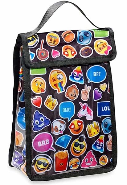 Top Trenz Insulated Snack Bag - Black Emojicon Funk