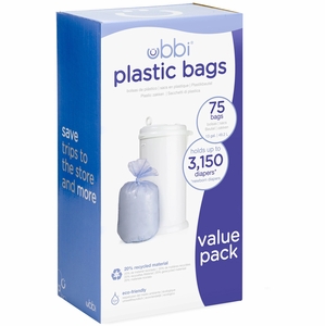 Ubbi Plastic Bags Value Pack (75 Count)