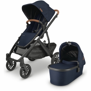 UPPAbaby VISTA V2 Single-to-Double Stroller - Noa (Navy/Carbon/Saddle Leather)