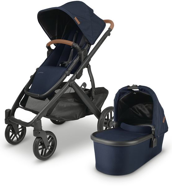 UPPAbaby VISTA V2 Single-to-Double Stroller - Noa (Navy/Carbon/Saddle Leather)