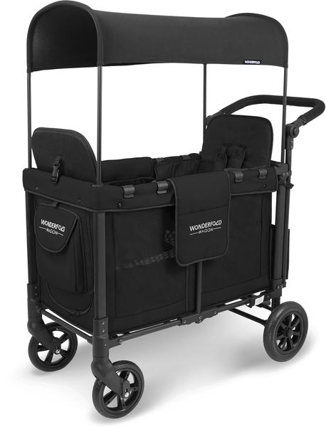 WonderFold W2 Original (2 Seater) Double Stroller Wagon - Black
