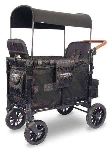 Wonderfold W2 Luxe Multifunctional Double (2 seater) Stroller Wagon - Black Camo