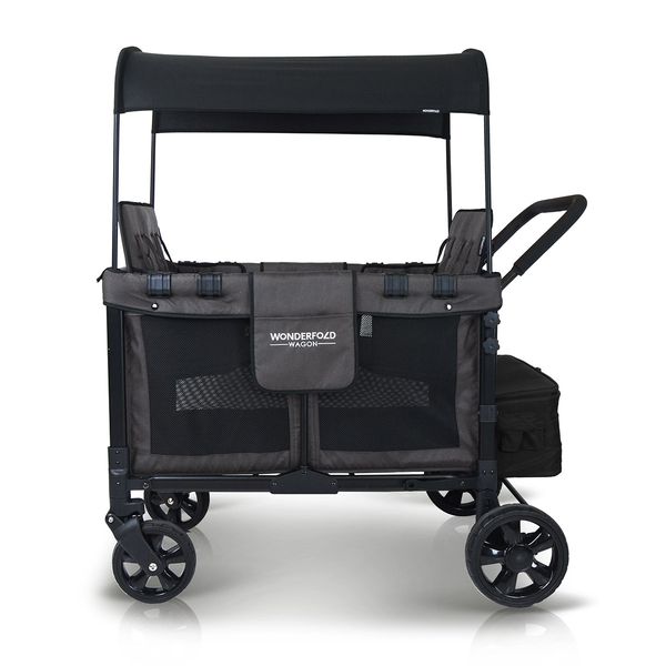 WonderFold W4 Original Quad (4 Seater) Stroller Wagon - Black