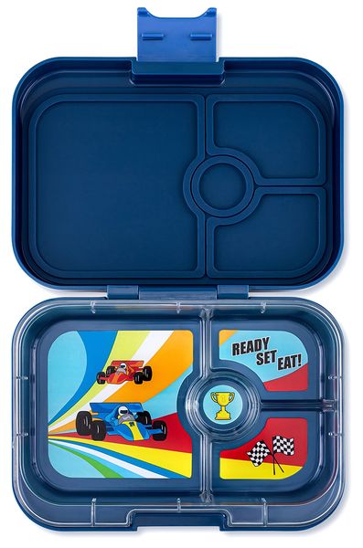 Yumbox Leakproof Bento Lunchbox, Panino - Monte Carlo Blue / Race Cars