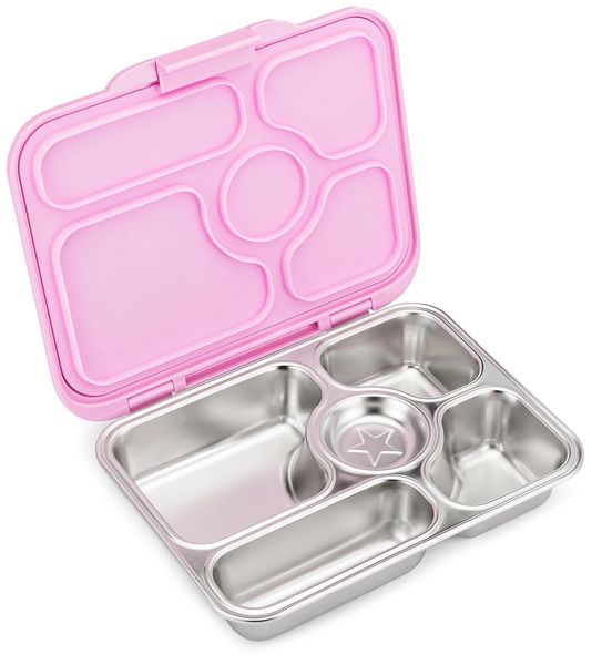 Yumbox Leakproof Bento Lunchbox, Presto Stainless Steel - Rose Pink