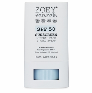 Zoey Naturals SPF 50+ Face & Body Stick - Fragrance Free
